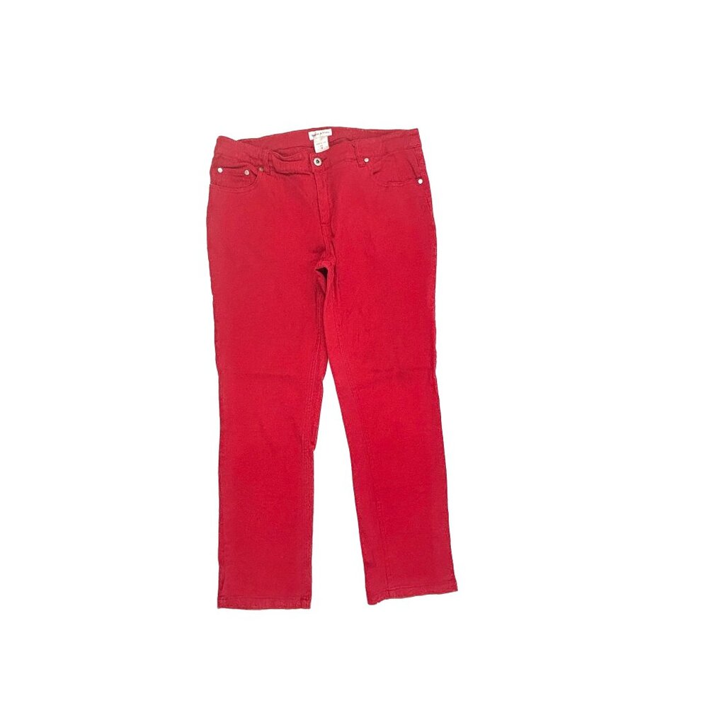 Monroe And Marin Straight Leg Women's size 12 Red‎ Denim Jeans